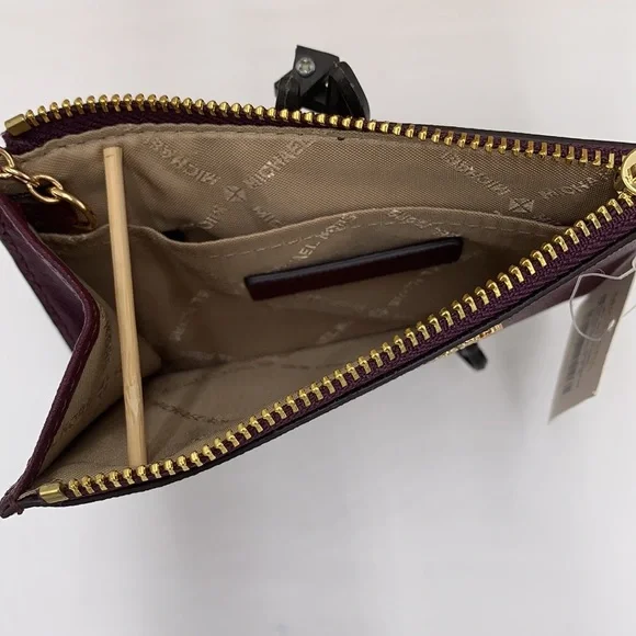 MICHAEL KORS SMALL TOP ZIP COINPOUCH WITH ID BORDEAUX COLOR - Picture 7 of 11